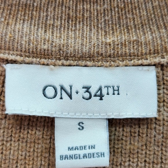 On 34th Sweater Womens Small Warm Camel Heather Raglan Sleeve Crewneck Office - Picture 5 of 7